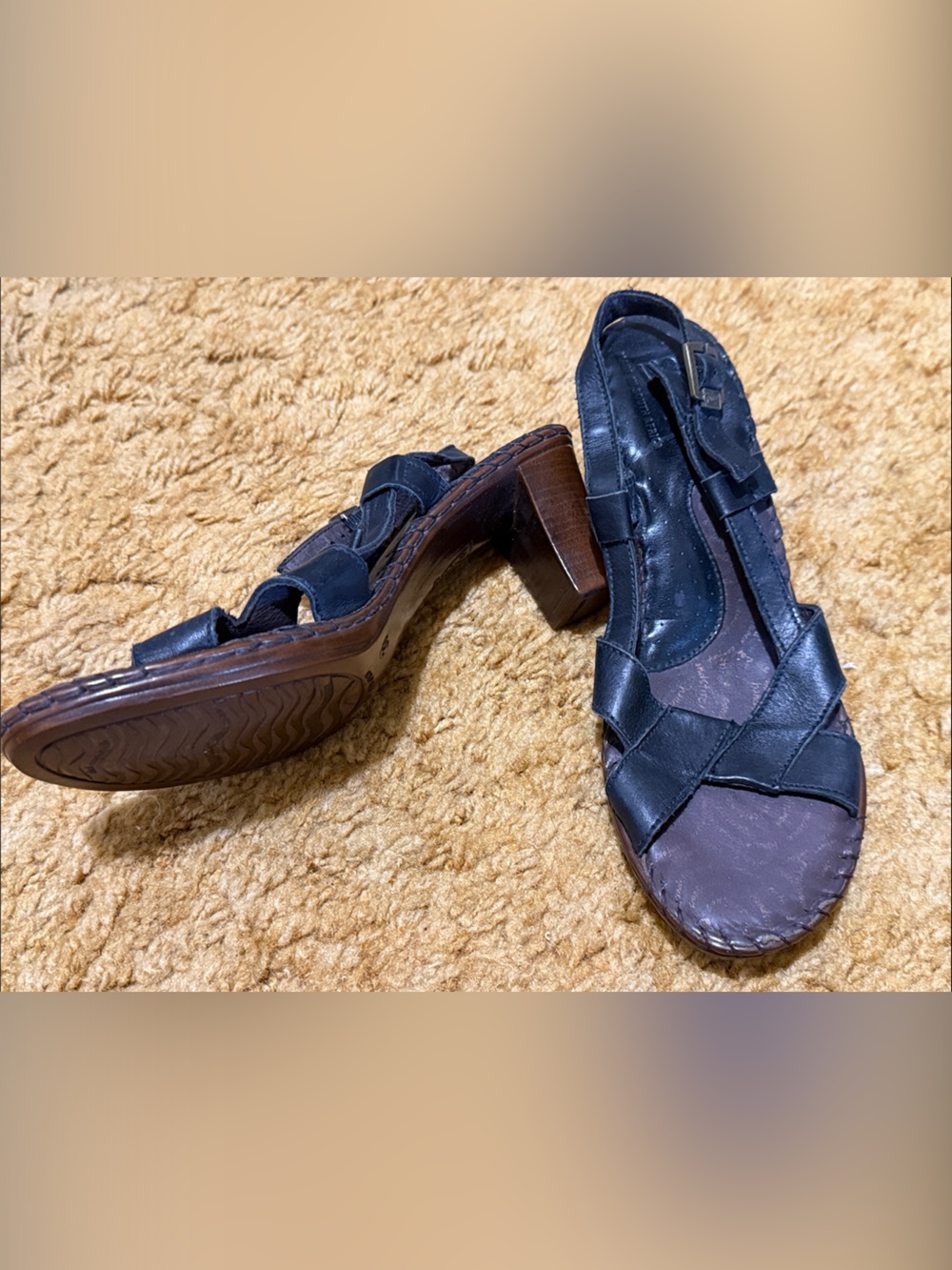 39 TSonga leather womens block heel